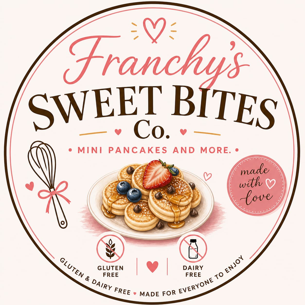 Franchy's Sweet Bites Co. — Miami gluten-free and dairy-free mini pancakes logo